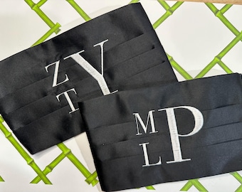 Monogrammed Cummerbund / Men's Formal Wear / Wedding / Formal / Prom / Cotillion