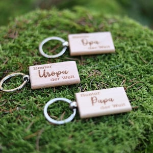 Personalized keychain, wooden keyring, Father&#39;s Day gift, Father&#39;s Day gift, Man&#39;s gift, Best Dad in the world, Father