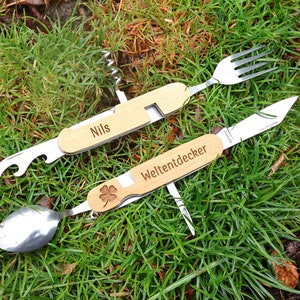 Personalized hiking cutlery, summit tool, backpack, hiking gift, gifts for men, camping cutlery, cutlery multitool, skiing