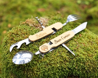 Pilgrim cutlery personalized - Buen Camino, pilgrimage, hiking cutlery, camping, pilgrim tool, good way, pilgrim gift, pilgrim gift