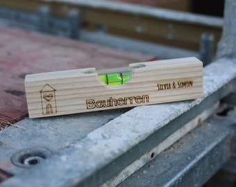 Spirit level builder, topping out ceremony gift, spirit level personalized, builder, housewarming gift, housewarming gift