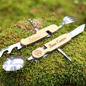 Pilgrim cutlery personalized - Buen Camino, pilgrimage, hiking cutlery, camping, pilgrim tool, good way, pilgrim gift, pilgrim gift