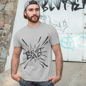 オーガニックコットンTシャツ、Tシャツ、父の日のギフトアイデア、お父さんへのプレゼント、名前入りお父さんシャツ、パーソナライズされたお父さんTシャツ、妊娠中のお父さん