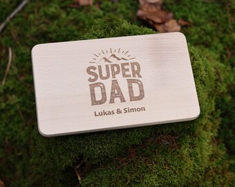 Planche à découper en bois SuperDad, planche petit-déjeuner personnalisée, cadeau fête des pères, cadeau homme, cadeau père, cadeau fête des pères