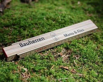 Zollstock für Bauherren, Zollstock Bauherr, Zollstock personalisiert, Richtfest Geschenk, Geschenk zum Einzug, Einzugsgeschenk