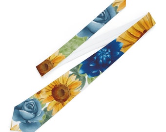 Watercolor floral tie