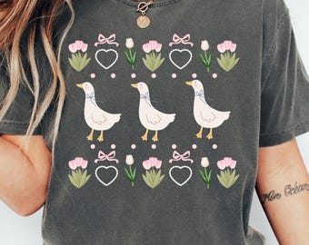 Vintage Coquette Goose Shirt: Comfort Colors Retro Graphic Tee