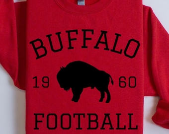 Vintage Buffalo Football Sweatshirt: Retro Game Day Crewneck