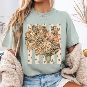 Patchwork Thanksgiving Shirt, Comfort Colors Fall Tee, Preppy Turkey Shirt, Cute Autumn Shirt, Pumpkin Patch Tee, Thanksgiving Gift For Her