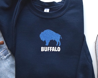 Buffalo Football Embroidered Sweatshirt: Vintage Game Day Buffalo Shirt For Men and Women