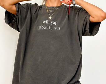 Comfort Colors Christian T-Shirt: Trendy Jesus Graphic, Oversized Religious Tee