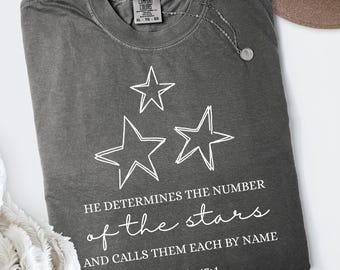 Scripture Comfort Colors Chistian T-shirt, Jesus T-Shirt Bible Verse, Christianity GIfted Unisex Star Religious T-Shirt, Jesus T Shirt Gift
