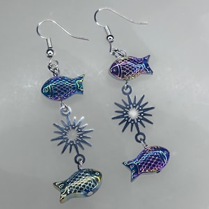 Cute Fisherman Aesthetic Earrings Handmade Sardine Earrings Cute Sardines Quirky Fun Earrings Fish Earrings Ocean Lover Gift Beach Earrings