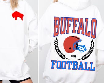 Vintage Buffalo Football Hoodie: Retro Game Day Sweatshirt