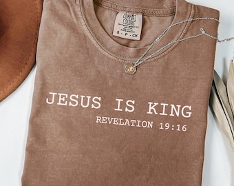 T-shirt minimaliste Jésus est roi, cadeaux religieux, chemise verset de la Bible, vêtements chrétiens, t-shirt unisexe