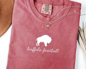 Comfort Colors Buffalo Football T-Shirt: Vintage Game Day Tee