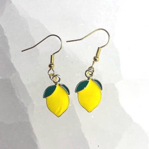 Handmade Lemon Earrings, Cute Fruit Earrings, Quirky Earrings, Unique Summer Jewelry, Fun Earrings, Gift For Her, Trendy Earrings Mom Gifts