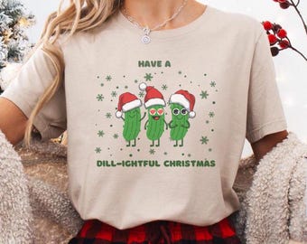 Lustiges Weihnachtsgurken-T-Shirt, Feiertags-Humor-T-Stück