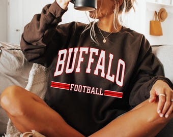 Sudadera vintage de Buffalo Football: ropa acogedora para fanáticos