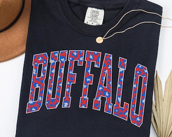 Comfort Colors Leopard Buffalo T-Shirt: Women's Football Fan Tee