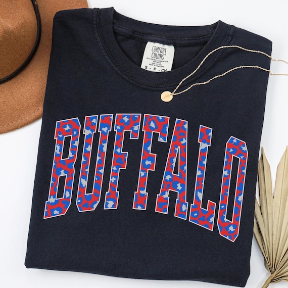 Comfort Colors Leopard Buffalo T-Shirt: Women's Football Fan Tee