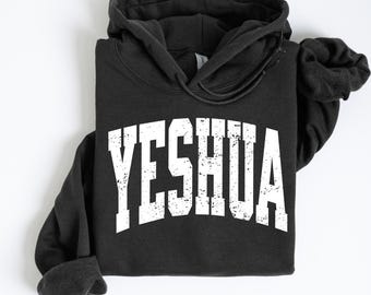 Vintage Yeshua Jesus Hoodie: Trendy Oversized Christian Sweatshirt For Men and Women