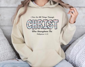 Sudadera cristiana con versículos bíblicos y escrituras religiosas