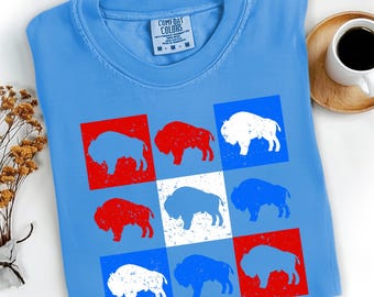 Comfort Colors Buffalo Football T-Shirt: Retro Game Day Tee