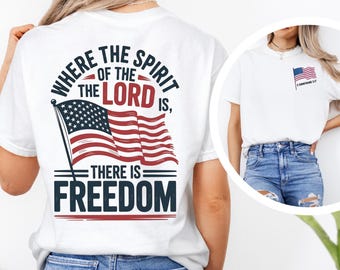 American Flag Christian T-Shirt: Bible Verse USA Patriotic Tee