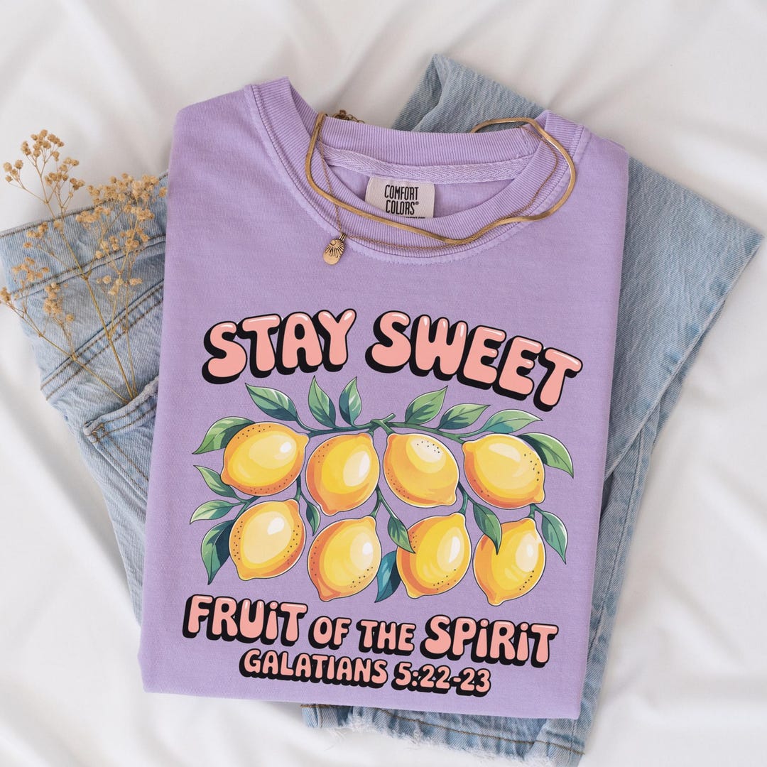 Retro Christian T-shirt: Fruit of the Spirit Print - Comfort Colors Tee ...
