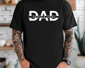 Personalized Dad Shirt With Kids Names, Custom Fathers Day Dad Shirt, Gift From Kids Dad Gift Dad T-Shirt, Father Shirt Gift For Dad T Shirt