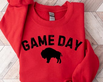Vintage Buffalo Football Game Day Sweatshirt: Trendy Buffalo Crewneck Buffalo Fan Gift