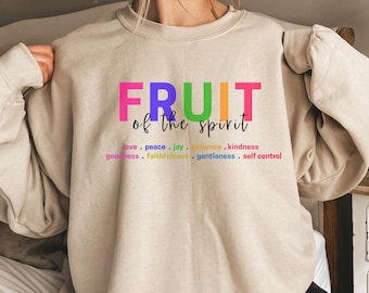 Fruit of the Spirit-sweater: christelijke ronde hals, kleding met bijbelteksten