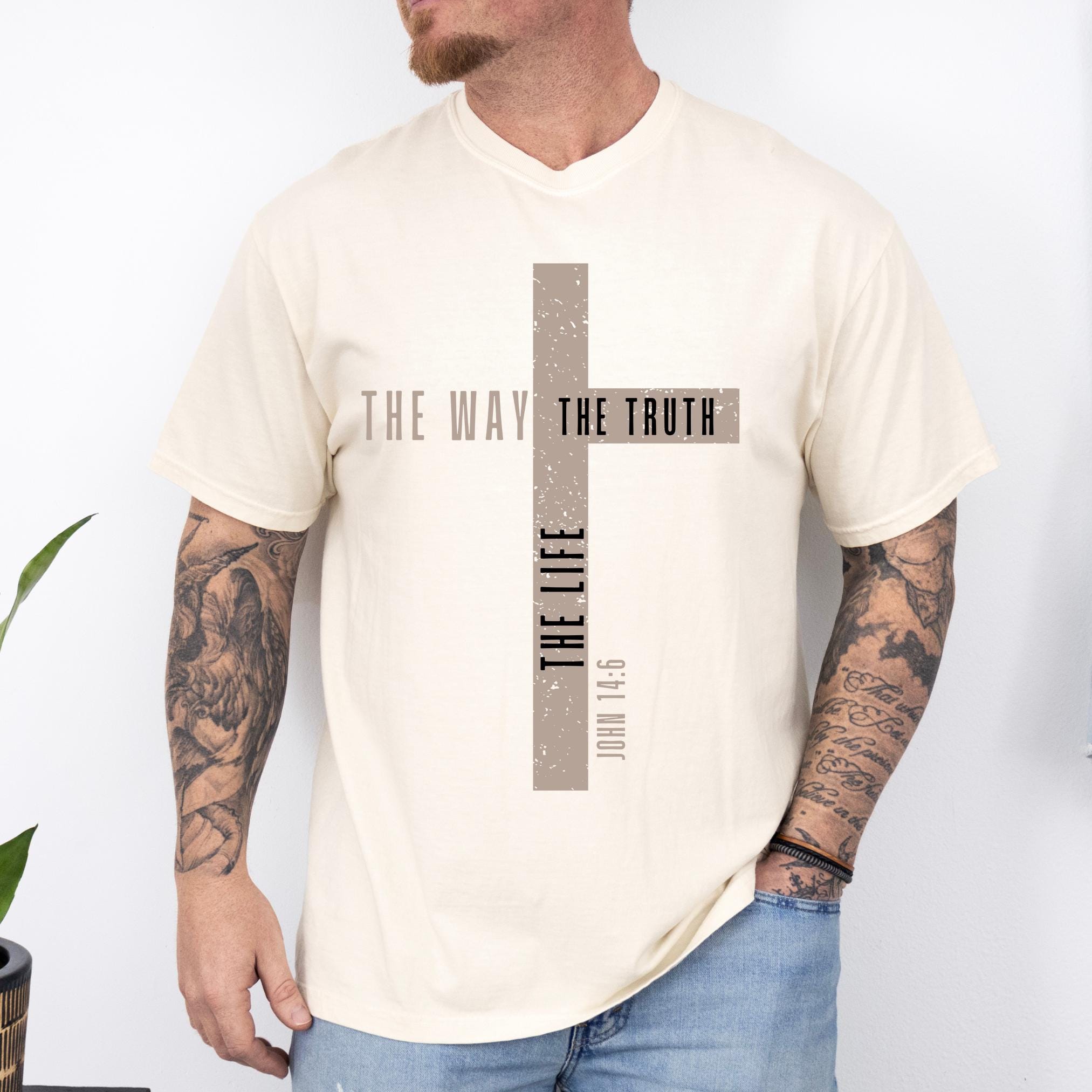 Mens Jesus is King Merch, the Way the Truth the Life, John 14:6 Bible ...