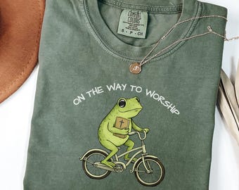 Comfort Colors Christian T-Shirt, Funny Frog Jesus Tee, Bible Study Shirt, Jesus Church Faith Humor Shirts