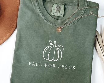 Comfort Colors Christian Fall T-shirt, Jesus Shirt, Thanksgiving Tee, Autumn Tshirt