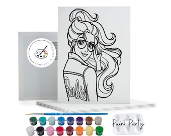 Fashion Doll Paint Party Canvas Kit: DIY Kids Crafts, Favors & Kits, Coloring
