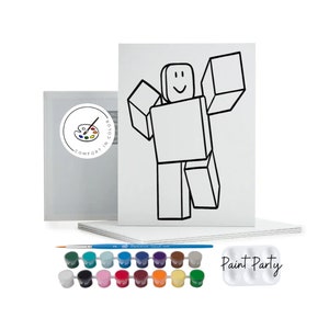 Pre-Drawn Canvas Paint Party Favors: Gamer Theme Kids Activity