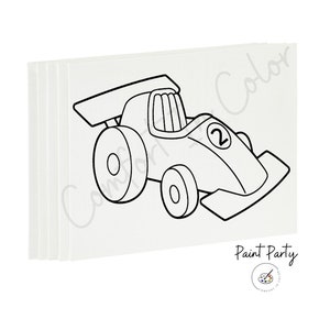 Race Car Paint Party Kit: Color Your Own Canvas - Party Favor