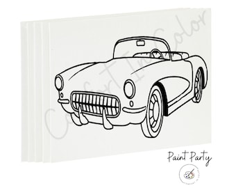 Pre-Drawn Fashion Doll Canvas: Kids Paint Party Favors