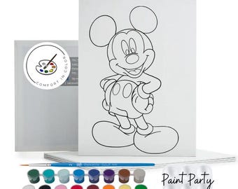 Pre-Drawn Canvas: Kids Paint Party Favors - Character Design - Decor - Crafts - Kit