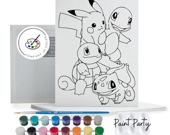Gamer Paint Party Canvas Kit: Kids' Art Activity - Custom Party Favor - Crafts - Coloring - Kids Birthday