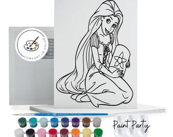 Princess Paint Party Canvas Kit: Kids Activity, Custom Favor, Crafts, Decor