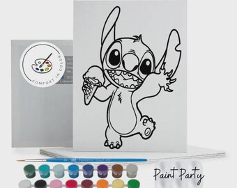 Pre-Drawn Canvas Paint Party Favors: Kids' DIY Art Kit - Crafts - Coloring