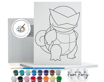 Color Your Own Pre-Drawn Canvas: Kids Paint Party Favors