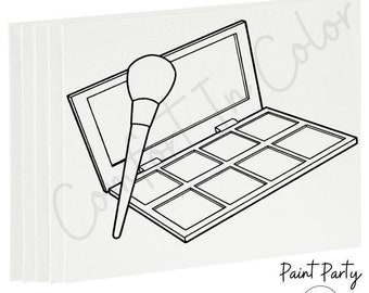 Pre Drawn Makeup Canvas for Kids Paint Party: Custom DIY Party Favors - Crafts - Coloring
