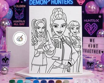 K Pop Paint Party Kit | Birthday Activity | Screen Free | Kids Craft | Custom Party Favors