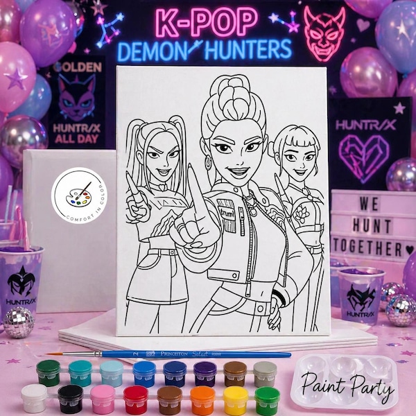 K Pop Paint Party Kit | Birthday Activity | Screen Free | Kids Craft | Custom Party Favors