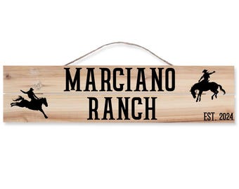 Personalized Wooden Ranch Sign: Custom Family Name Plaque