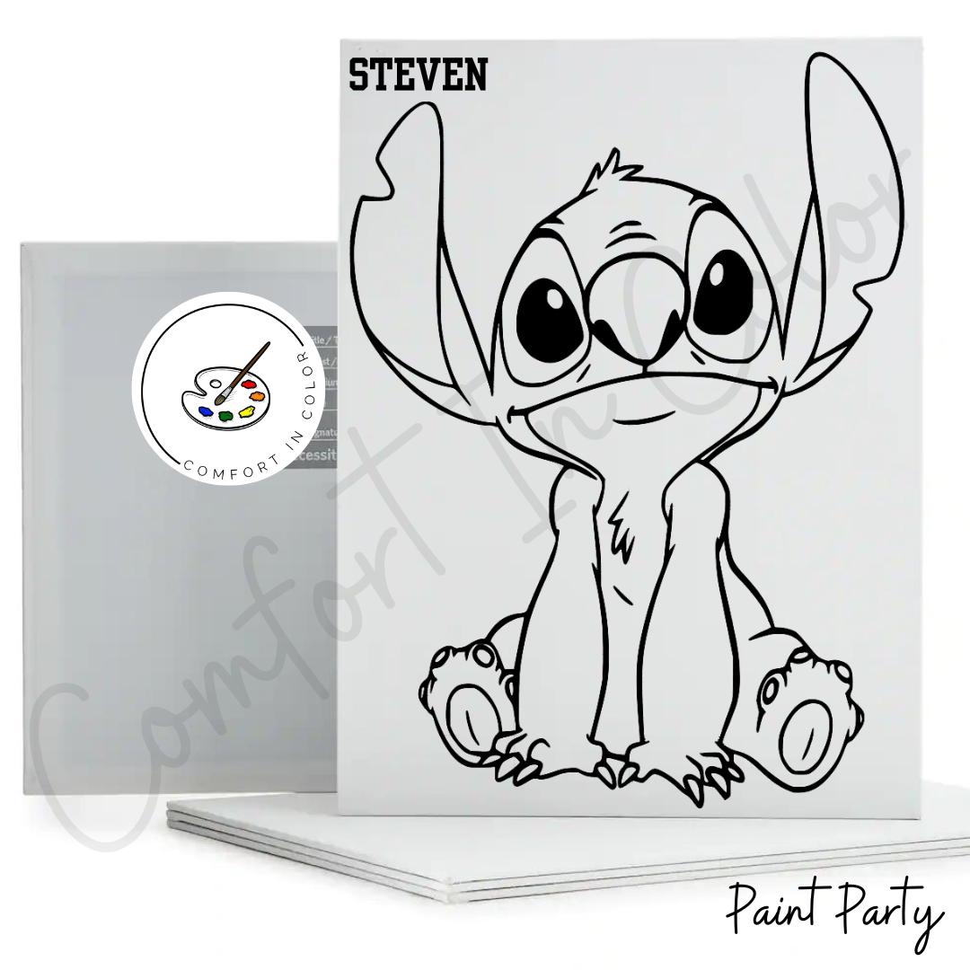 Pre Drawn Character Canvas: Kids Paint Party Kit, Birthday Craft ...